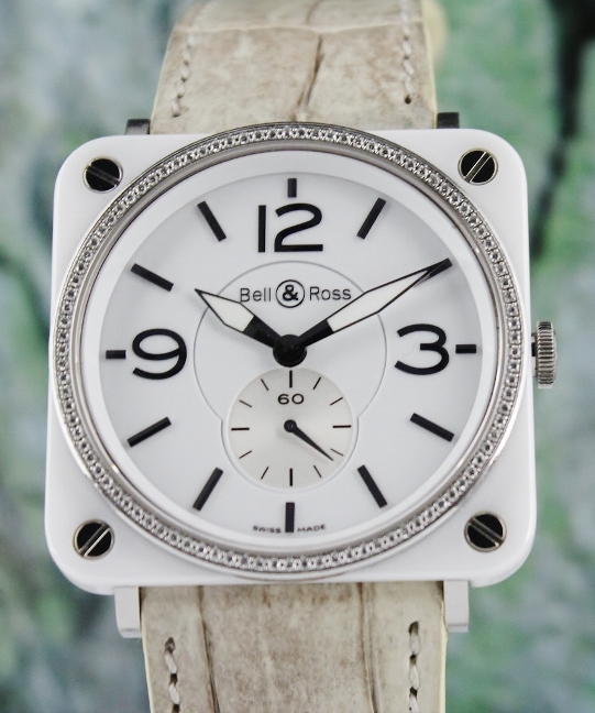 (image for) A Bell & Ross Aviation Diamond White Ceramic Watch / BRS-98-WCS
